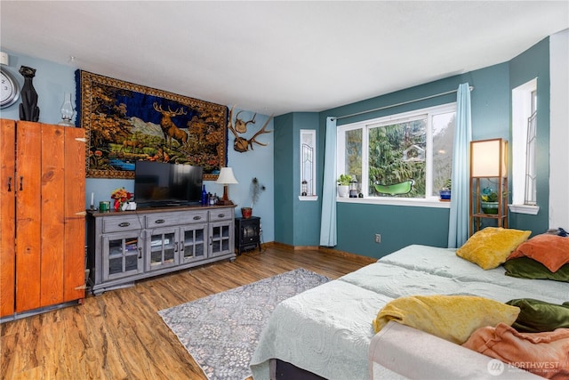 bedroom featuring wood finished floors