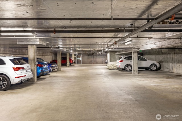 view of parking garage