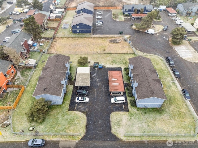 aerial view with a residential view