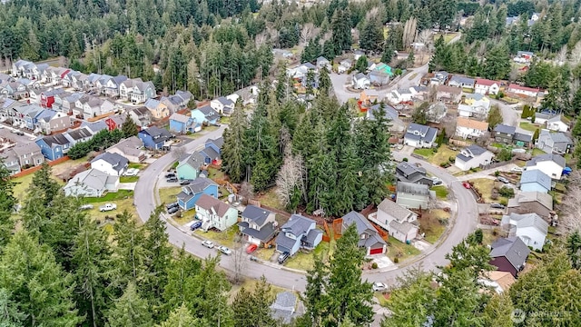 bird's eye view with a residential view