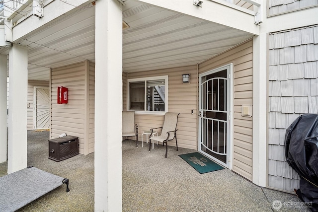 view of patio with grilling area