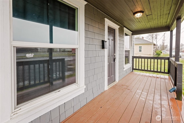 deck featuring a porch