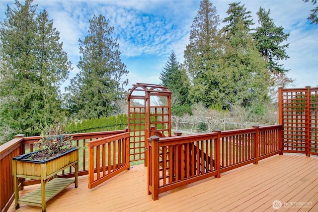 view of wooden deck