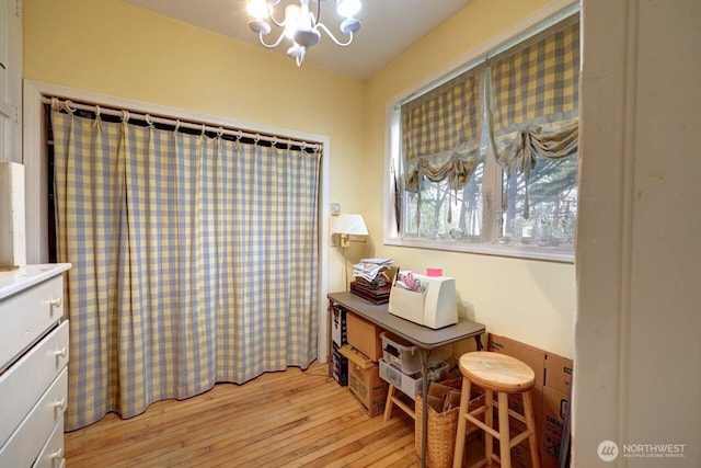 34800 J Pl, Ocean Park, WA 98640 - interior space featuring a notable chandelier and light wood-style flooring