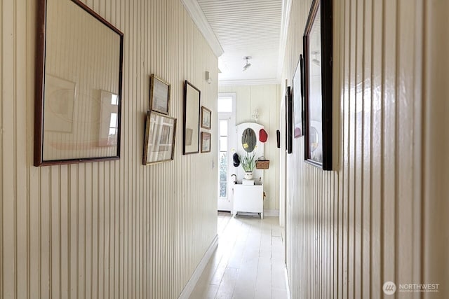 34800 J Pl, Ocean Park, WA 98640 - corridor featuring crown molding, baseboards, and wood finished floors