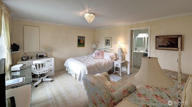 34800 J Pl, Ocean Park, WA 98640 - bedroom with ornamental molding, ensuite bathroom, and light tile patterned floors