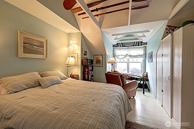 34800 J Pl, Ocean Park, WA 98640 - bedroom with hardwood / wood-style flooring and vaulted ceiling