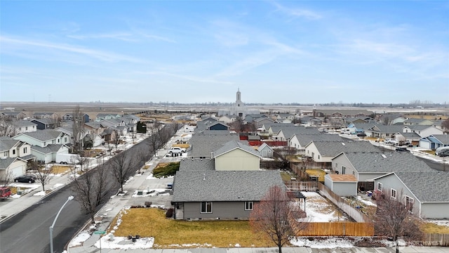 bird's eye view with a residential view