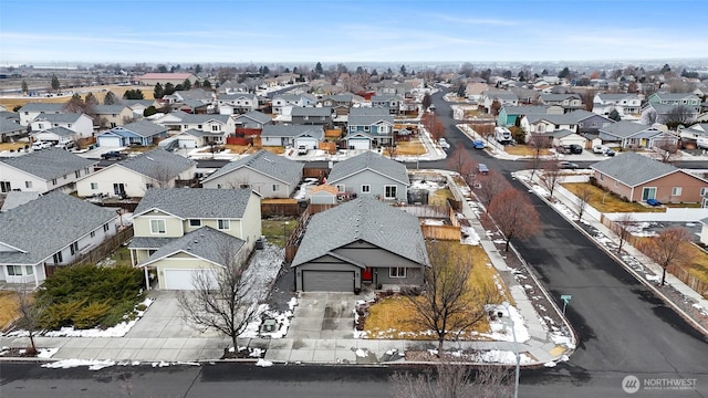 bird's eye view featuring a residential view