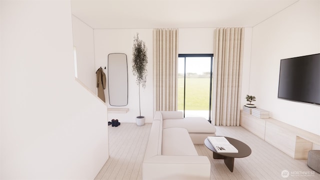 living room featuring light wood finished floors