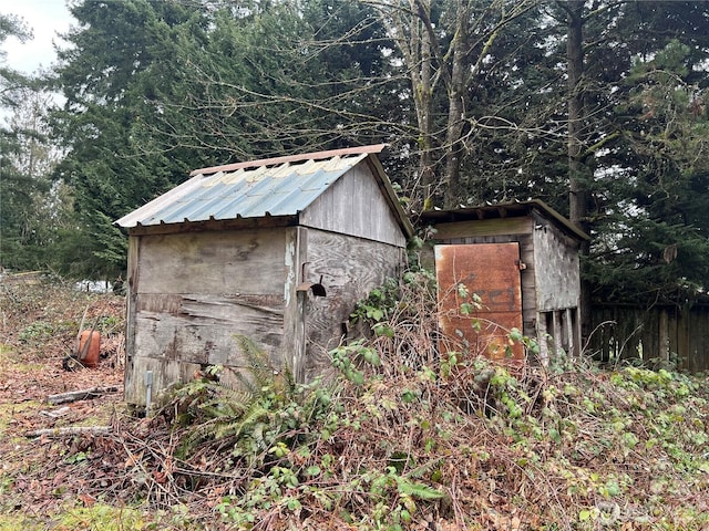 view of shed