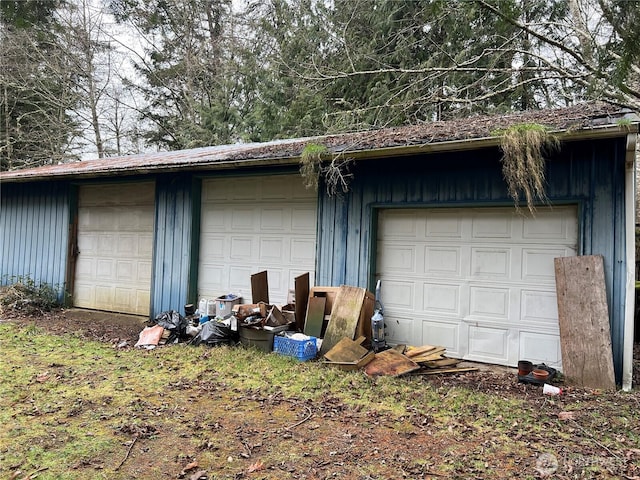 view of garage