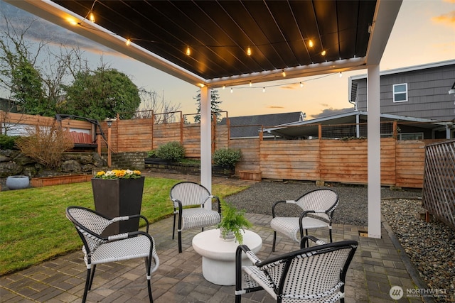 view of patio / terrace with a fenced backyard