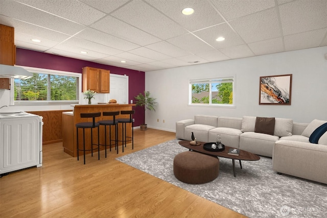 3802 Carpenter St, Mount Vernon, WA 98274 - living area with a drop ceiling, light wood-style flooring, plenty of natural light, and recessed lighting
