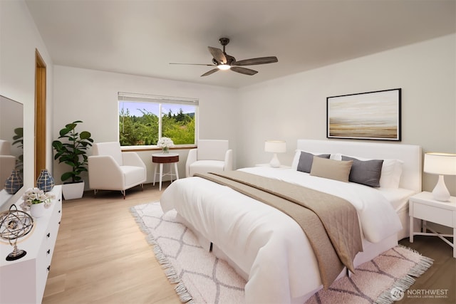 3802 Carpenter St, Mount Vernon, WA 98274 - bedroom with wood finished floors and a ceiling fan