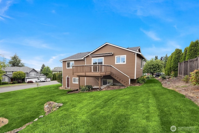 3802 Carpenter St, Mount Vernon, WA 98274 - back of property with a deck and stairway