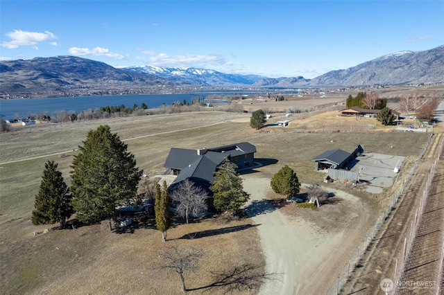 aerial view with a mountain view