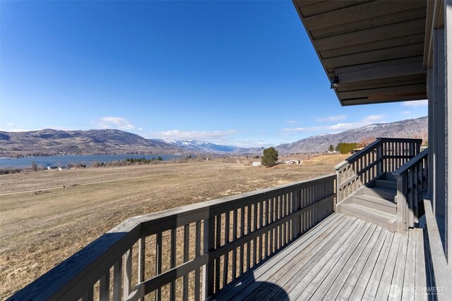 deck with a mountain view