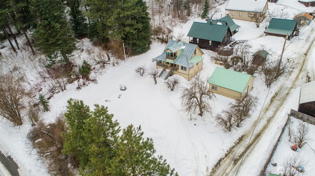 view of snowy aerial view