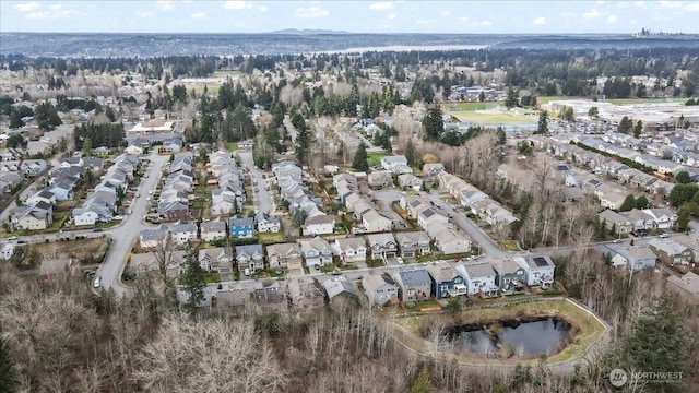 aerial view with a residential view