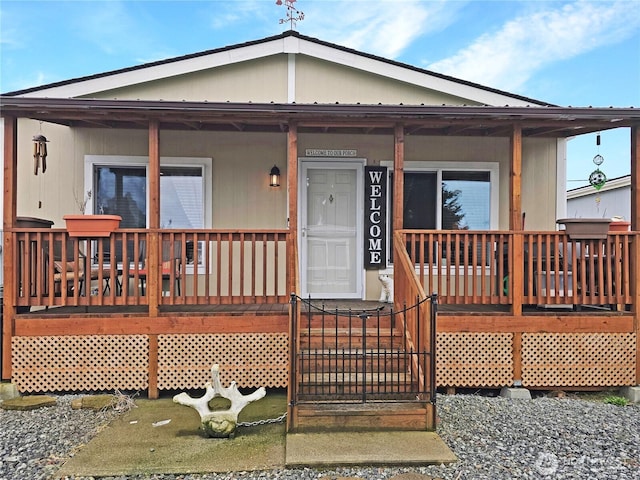 exterior space with covered porch