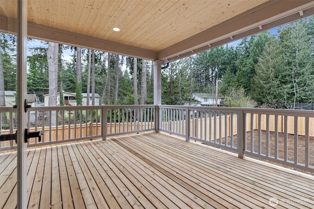 deck with a water view