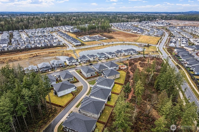 aerial view with a residential view