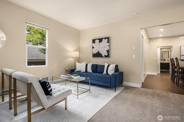 11752 35th Ave NE, Seattle, WA 98125 - carpeted living area with baseboards and recessed lighting