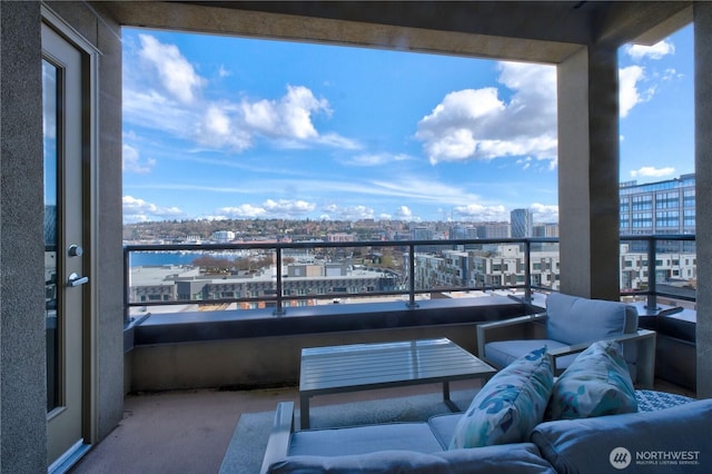 balcony featuring a city view