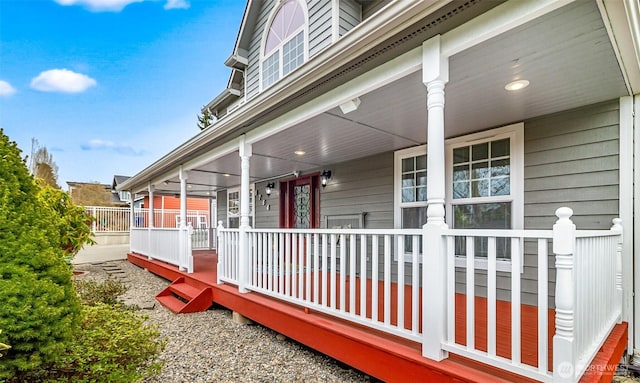 exterior space with a porch