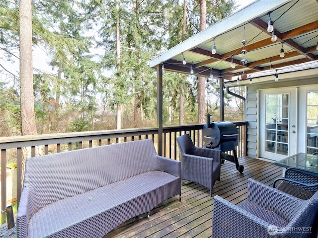 deck with grilling area