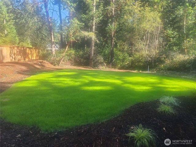 view of yard featuring fence