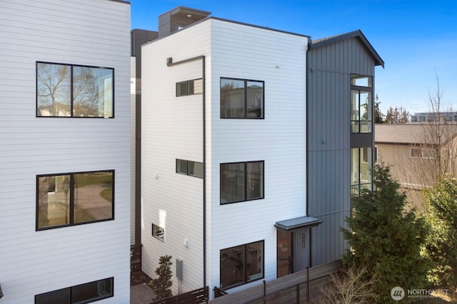 exterior space featuring board and batten siding