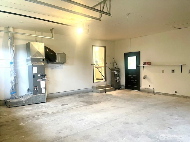 garage with secured water heater