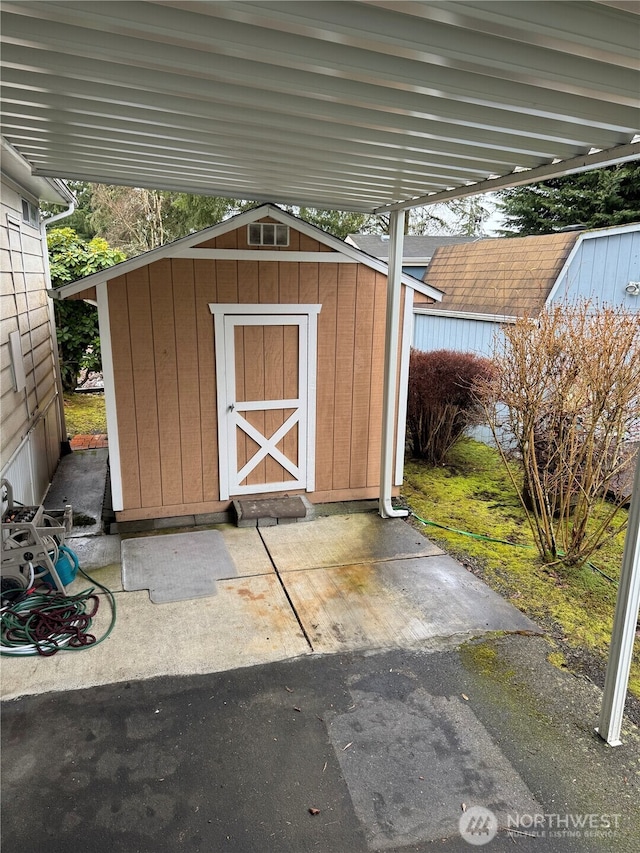 view of shed