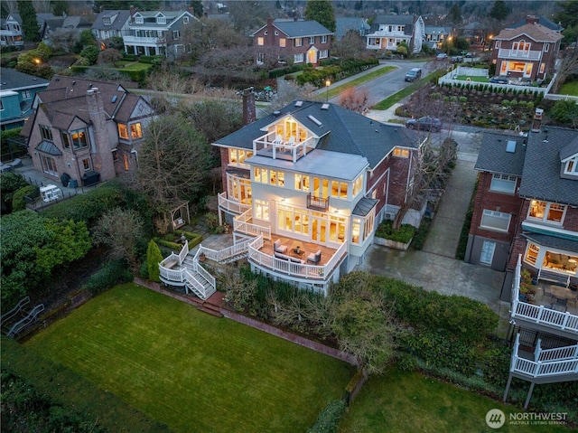 bird's eye view featuring a residential view