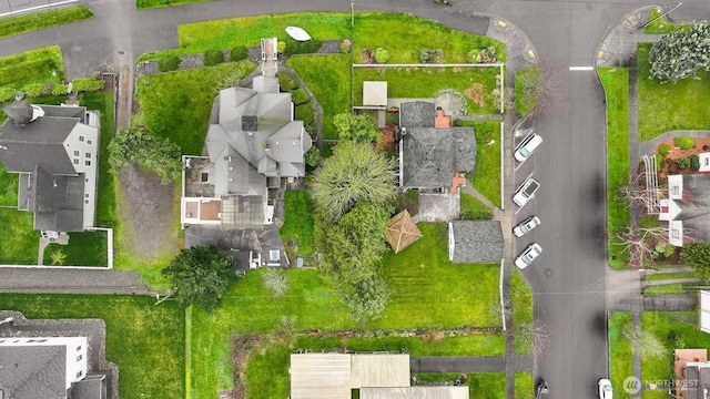 drone / aerial view with a residential view