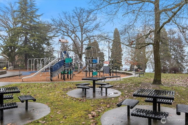 view of community jungle gym