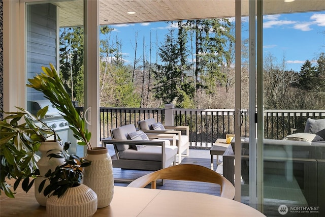 view of sunroom