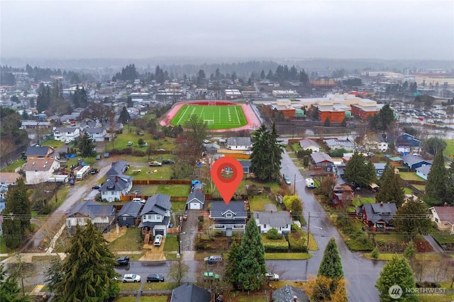 bird's eye view with a residential view