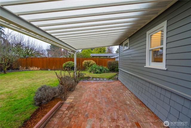 view of patio with a fenced backyard