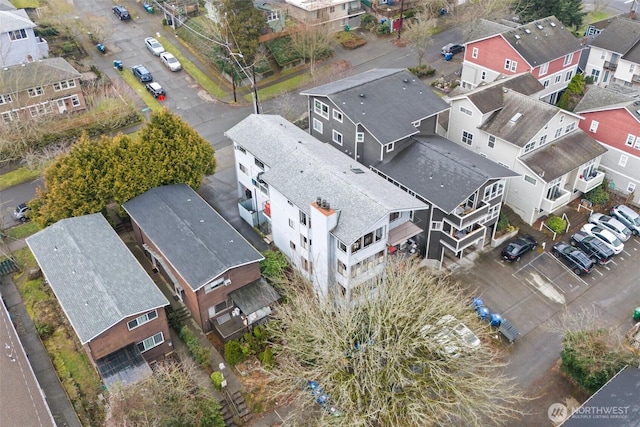 aerial view with a residential view