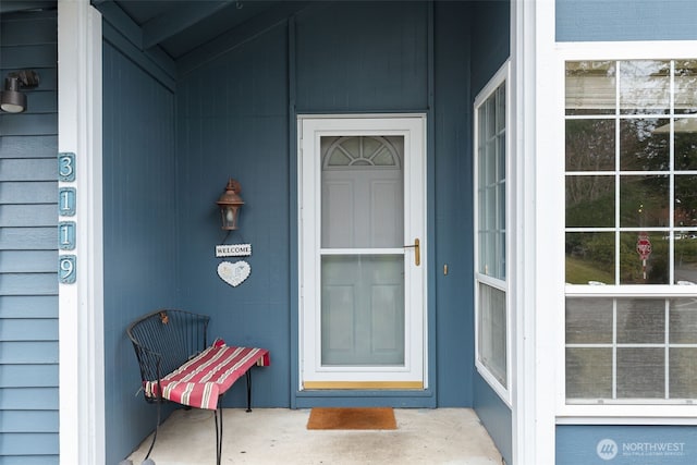 view of doorway to property