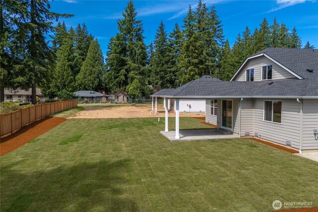 15814 Boise Ln SE, Yelm, WA 98597 - view of yard featuring a fenced backyard and a patio