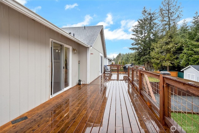 wooden terrace with visible vents