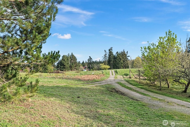 view of street featuring a rural view