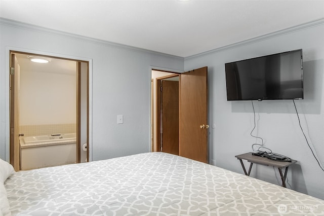 bedroom featuring crown molding