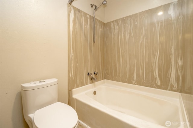 full bath featuring toilet and bathtub / shower combination