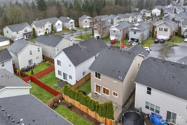 aerial view featuring a residential view