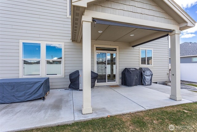 view of patio / terrace with a grill